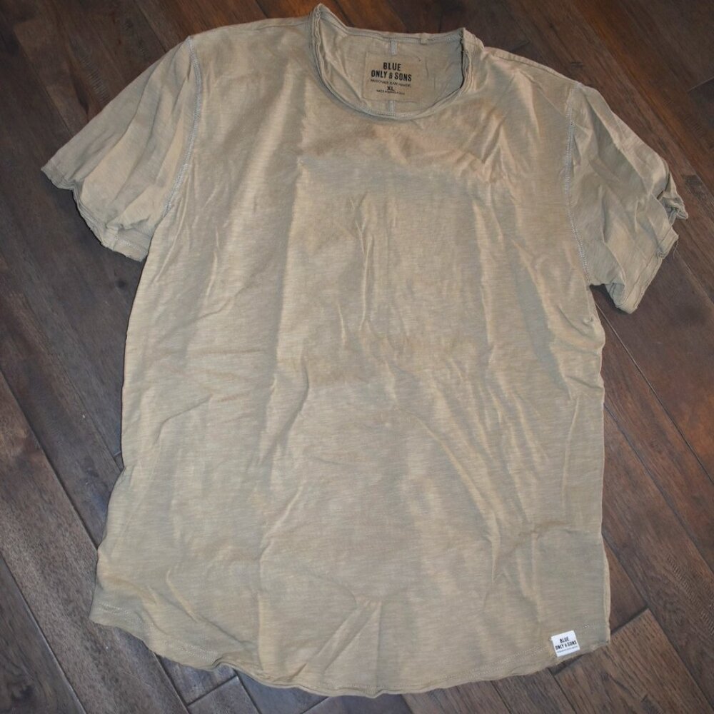 Mens Tan Cotton T-Shirt